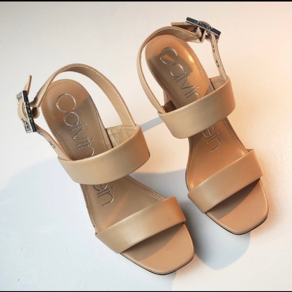 Calvin Klein Valoma nude high heel sandals